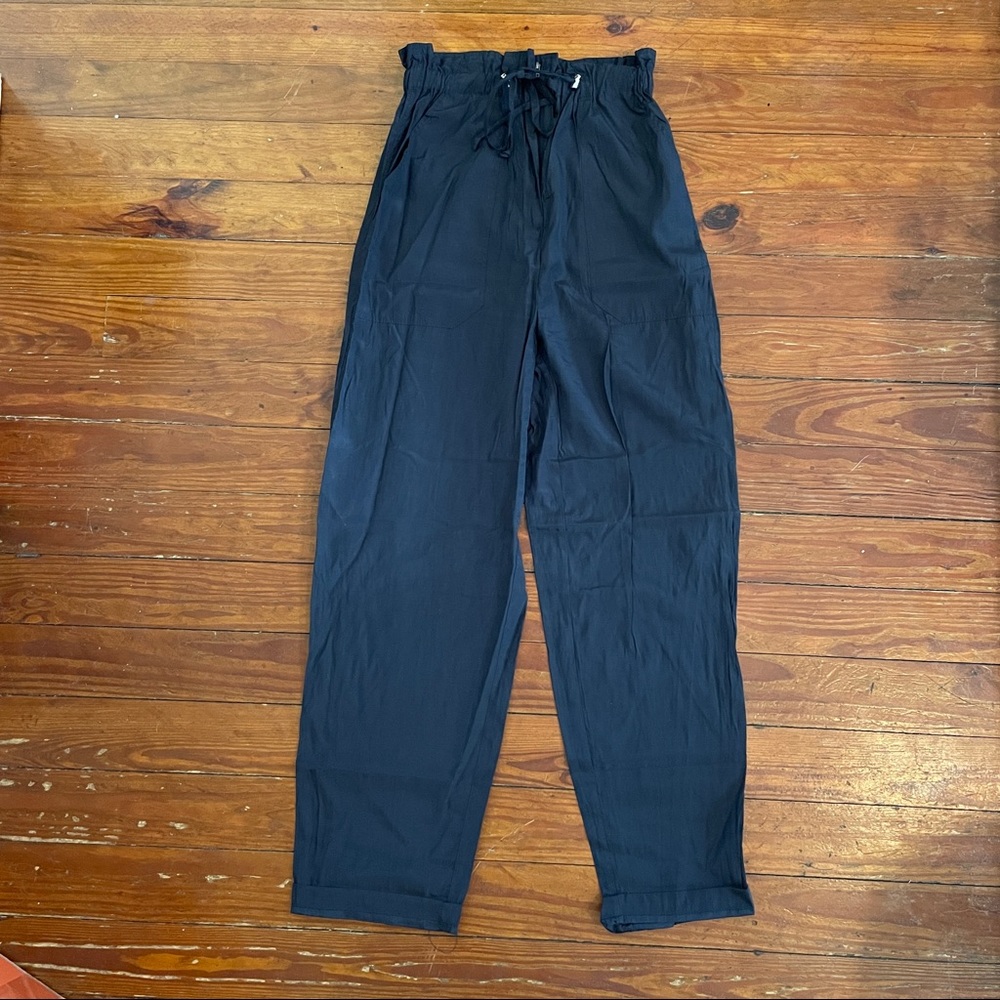 Zara Paperbag Wide Leg Drawstring Pant